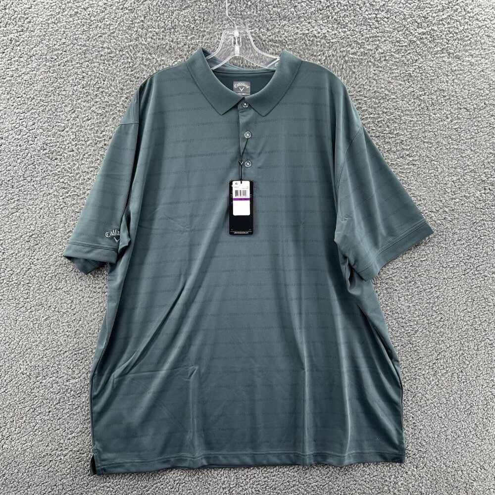 Callaway Mens Opti-Dri Golf Polo Shirt 2XL Dark Grey Cooling Tennis Office NEW